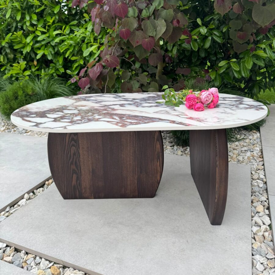 stolik kawowy carrara 100x60 cm – calacatta viola połysk